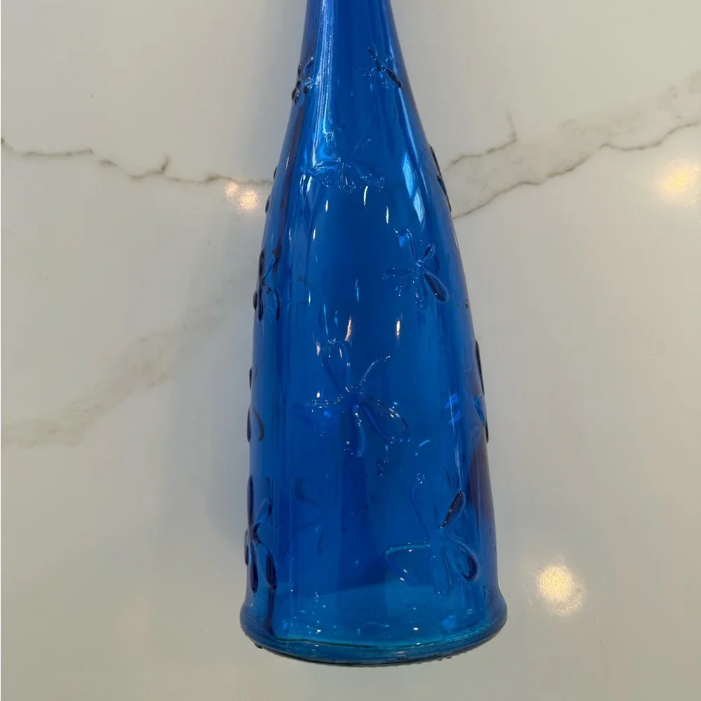 Vintage IKEA Cobalt Blue Glass Bottle 30 cm